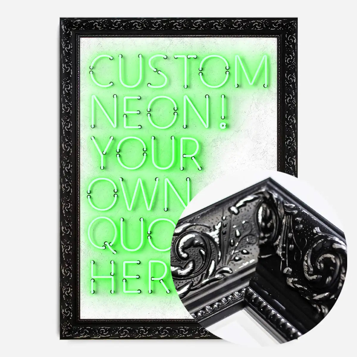 Custom Quote Straight Neon Print Green