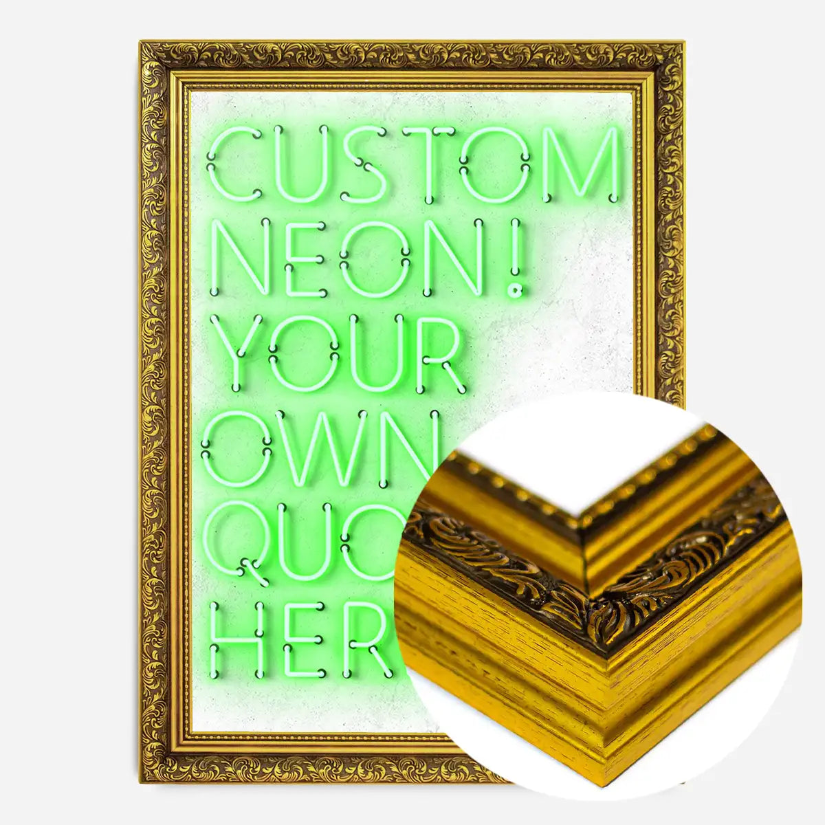 Custom Quote Straight Neon Print Green
