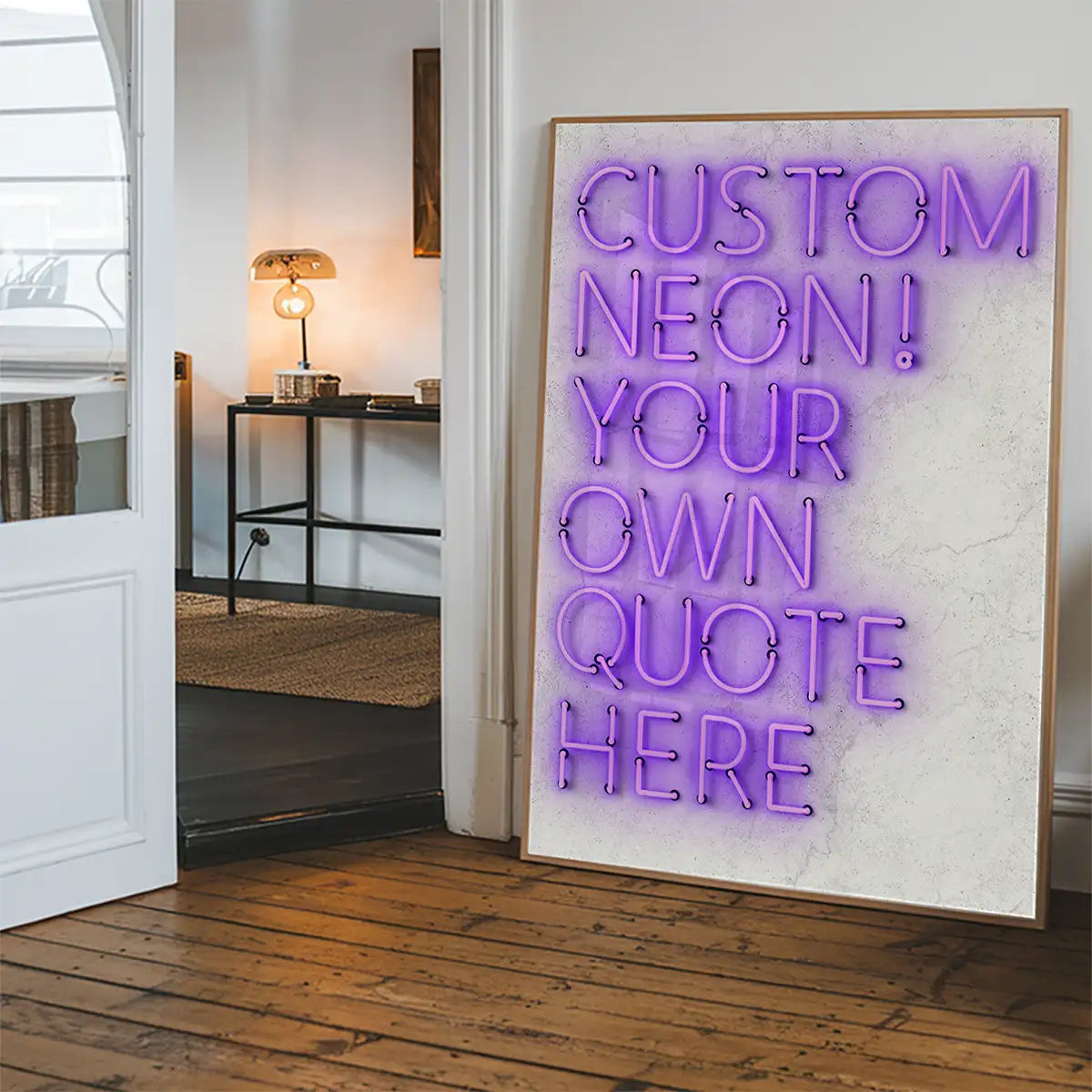Custom Quote Straight Neon Print Purple