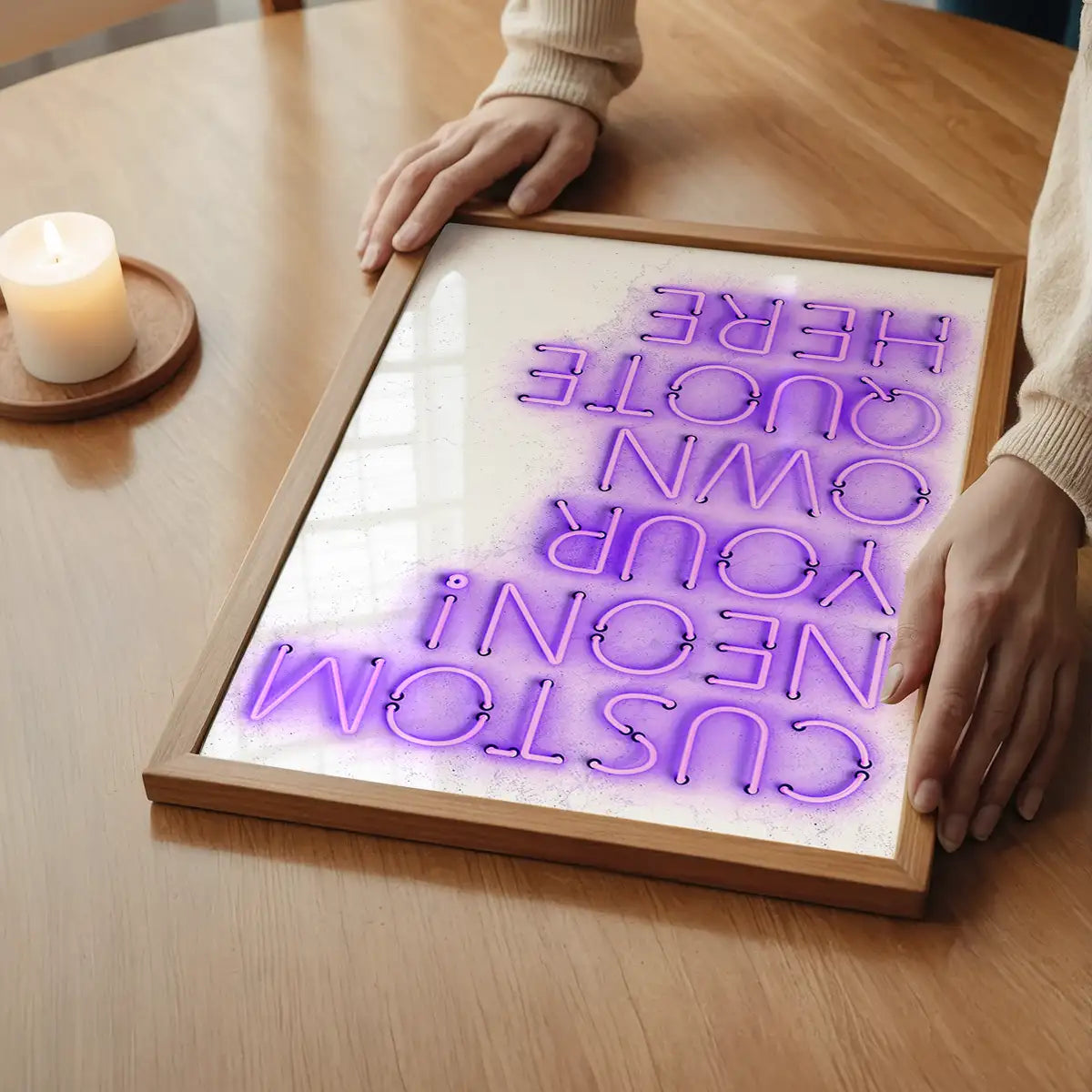 Custom Quote Straight Neon Print Purple