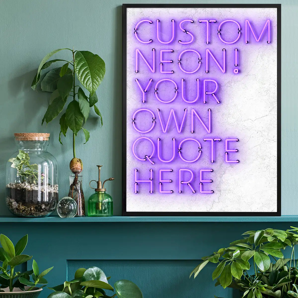 Custom Quote Straight Neon Print Purple