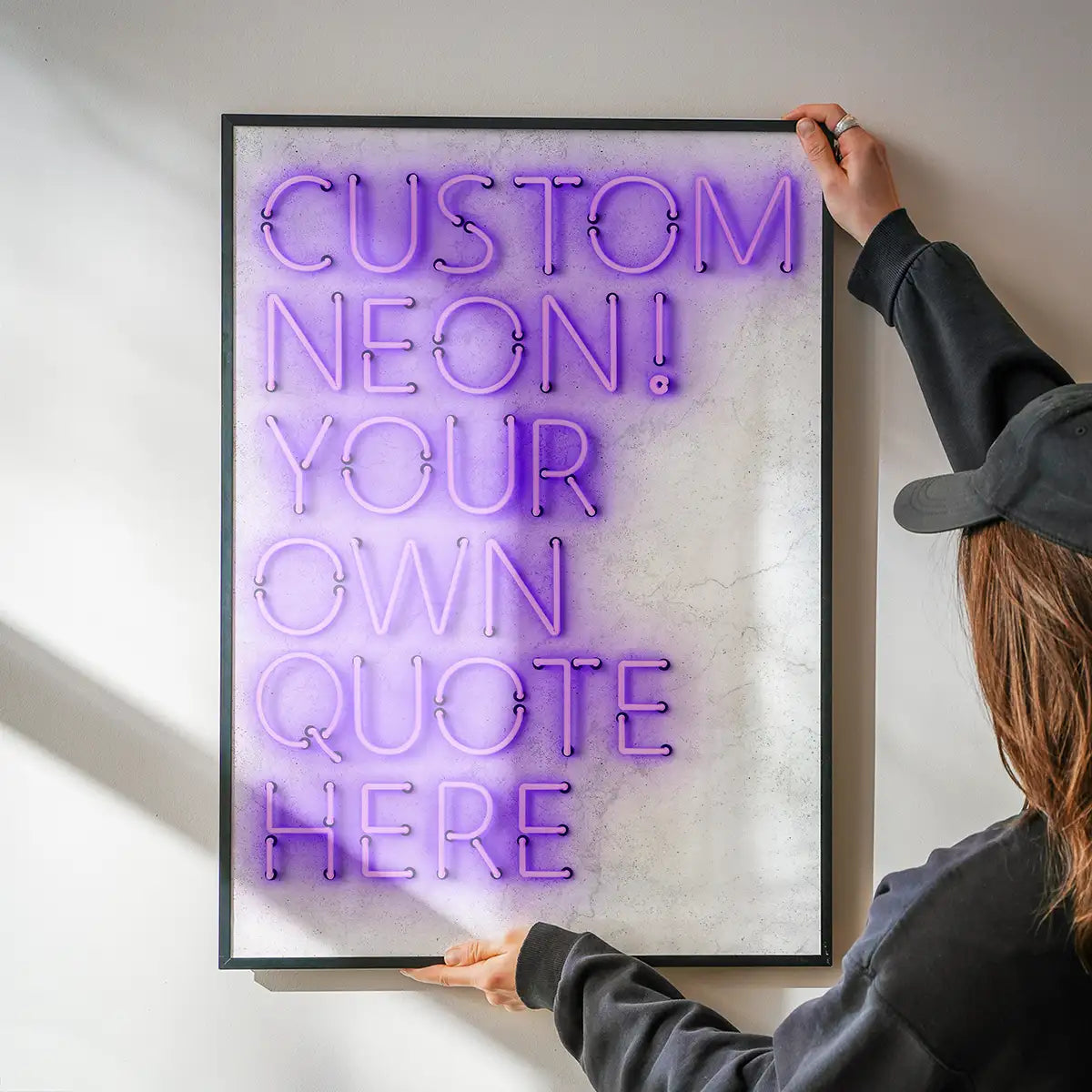 Custom Quote Straight Neon Print Purple