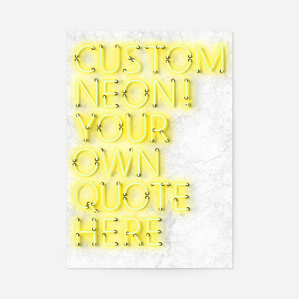 Custom Quote Straight Neon Print Yellow