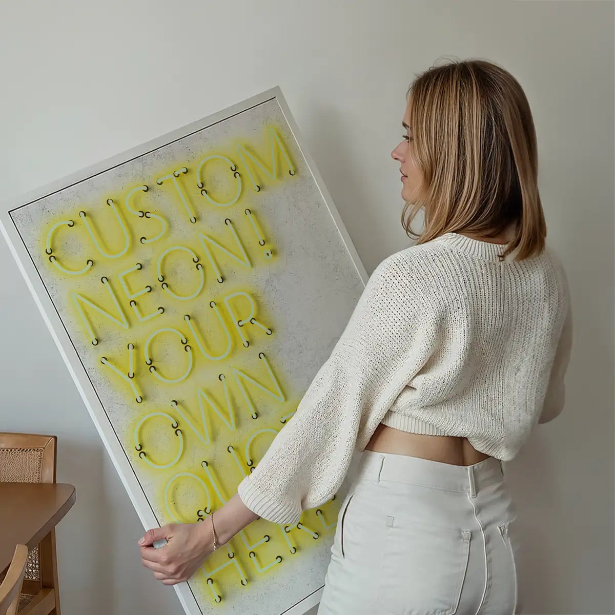 Custom Quote Straight Neon Print Yellow