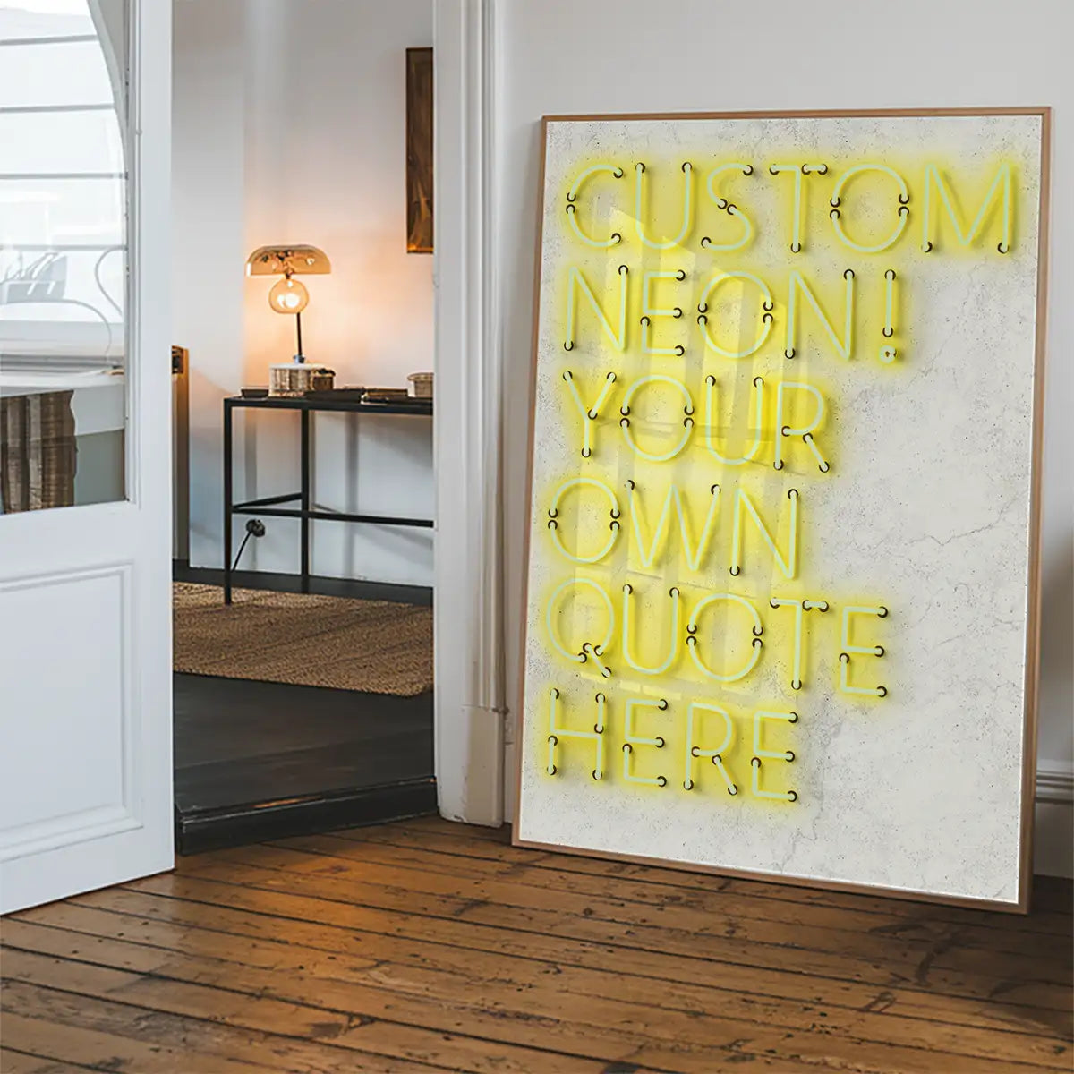 Custom Quote Straight Neon Print Yellow