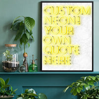 Custom Quote Straight Neon Print Yellow