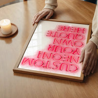 Custom Quote Straight Neon Sign White Marble Print