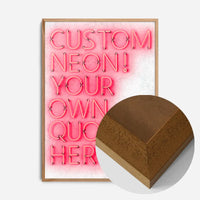 Custom Quote Straight Neon Sign White Marble Print