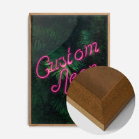 Custom Script Neon Sign Leaves Print