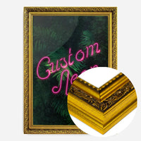 Custom Script Neon Sign Leaves Print