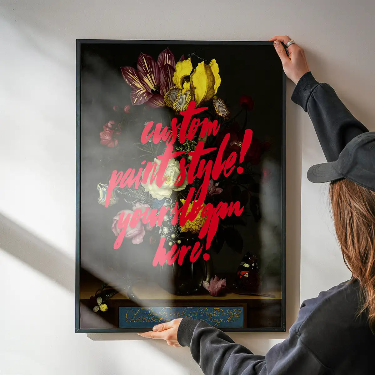 Custom Quote Paint Brush Flowers Print