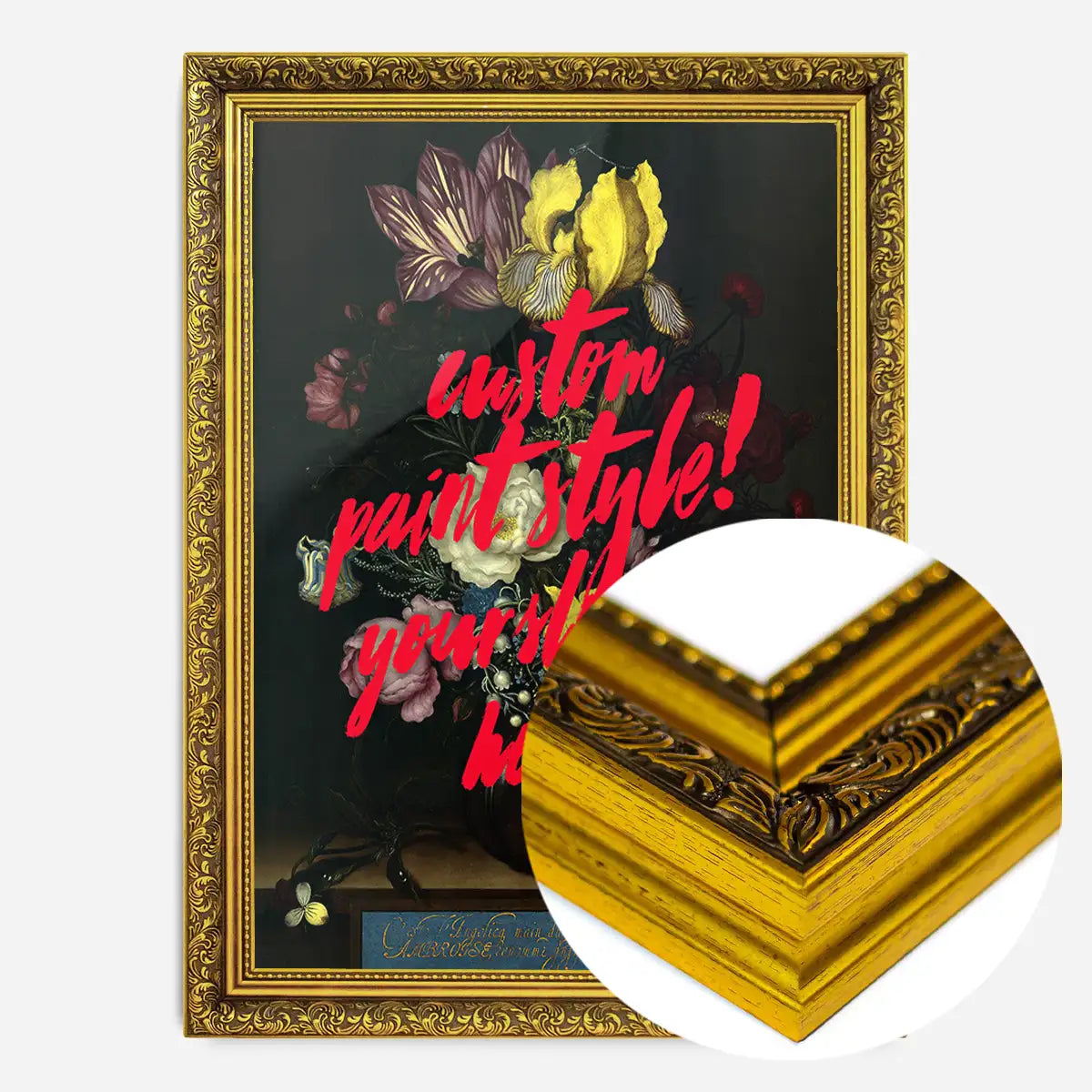 Custom Quote Paint Brush Flowers Print