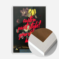 Custom Quote Paint Brush Flowers Print