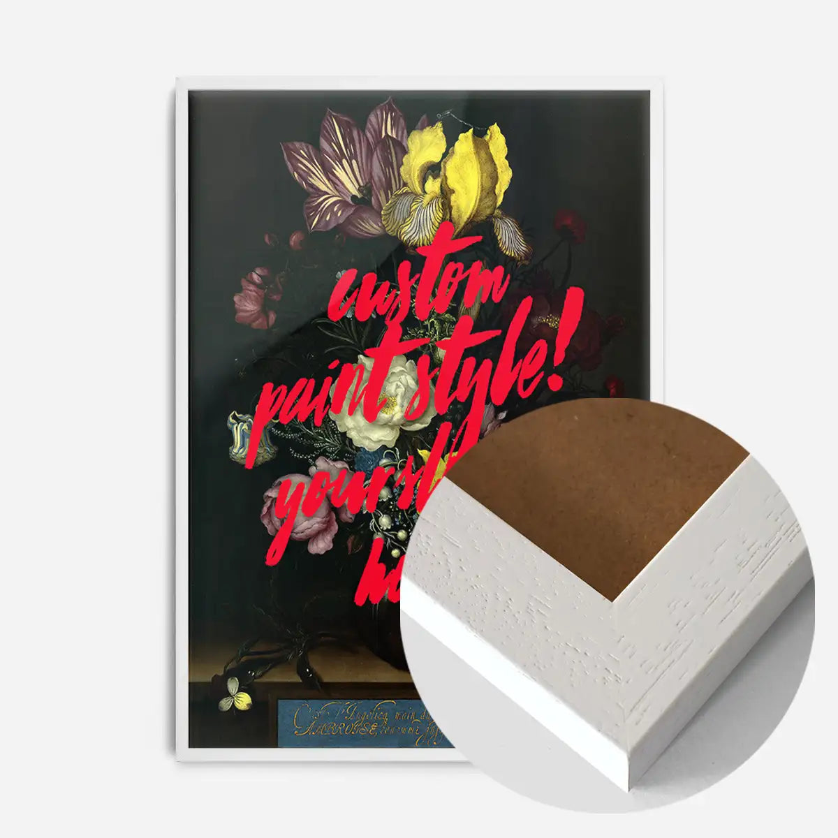 Custom Quote Paint Brush Flowers Print