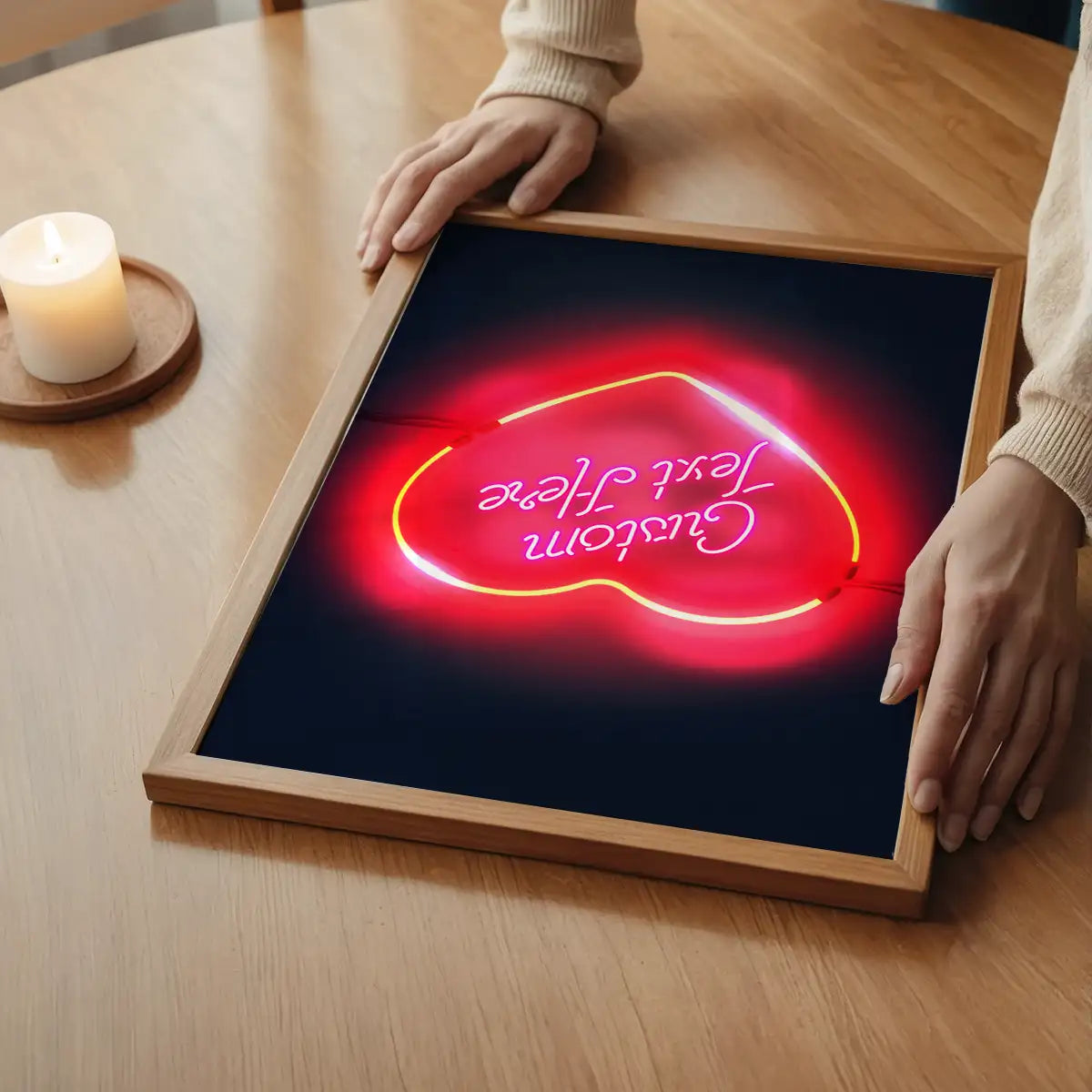 Custom Neon Love Heart Sign