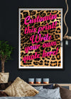 Custom Script Leopard Background Print