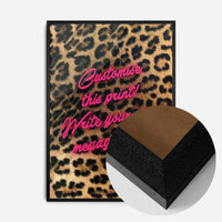 Custom Script Leopard Background Print