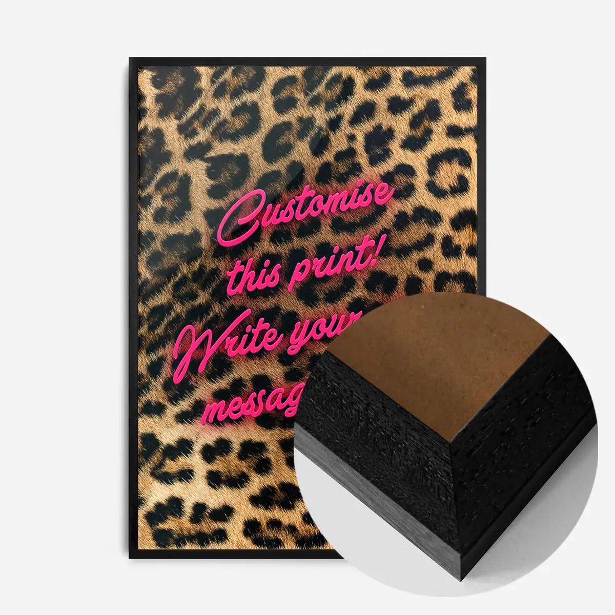 Custom Script Leopard Background Print