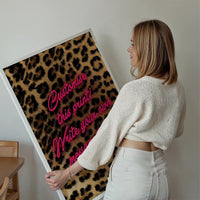 Custom Script Leopard Background Print