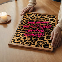 Custom Script Leopard Background Print
