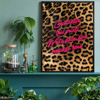 Custom Script Leopard Background Print