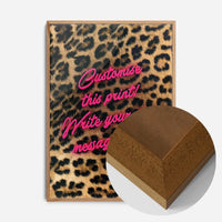 Custom Script Leopard Background Print