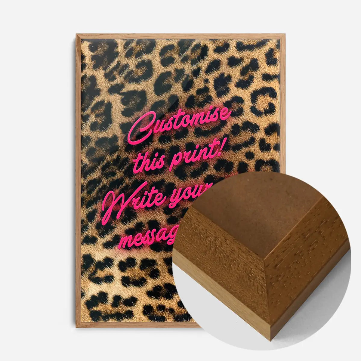 Custom Script Leopard Background Print