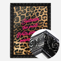 Custom Script Leopard Background Print