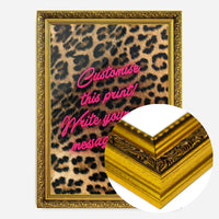 Custom Script Leopard Background Print