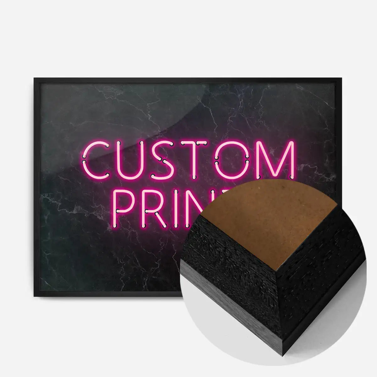 Custom Neon Sign Landscape Black Marble