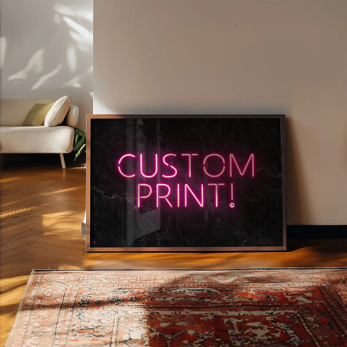 Custom Neon Sign Landscape Black Marble