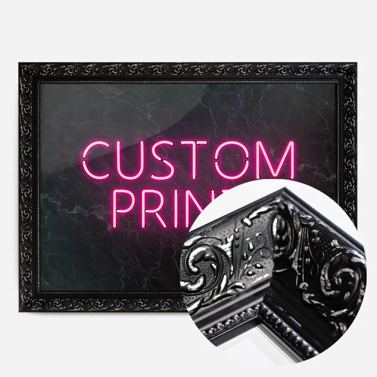 Custom Neon Sign Landscape Black Marble