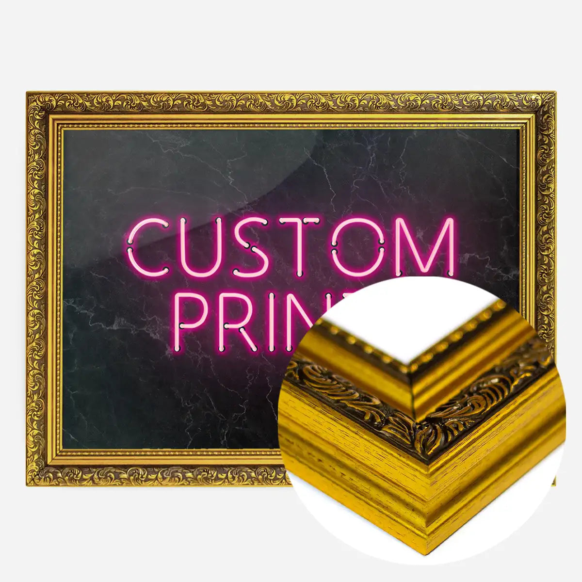 Custom Neon Sign Landscape Black Marble