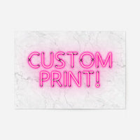 Custom Neon Sign Landscape White Marble