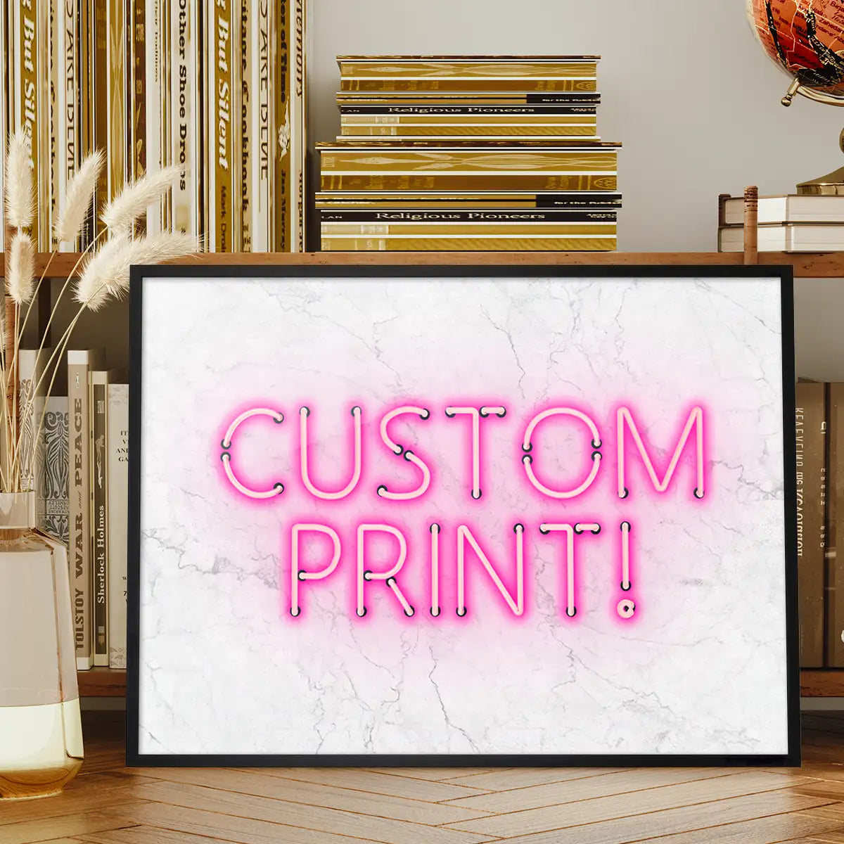 Custom Neon Sign Landscape White Marble