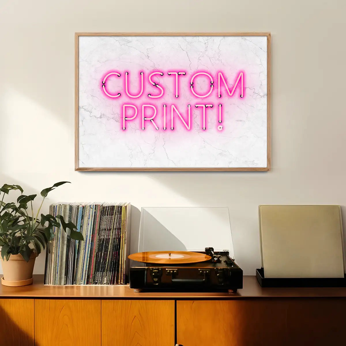 Custom Neon Sign Landscape White Marble