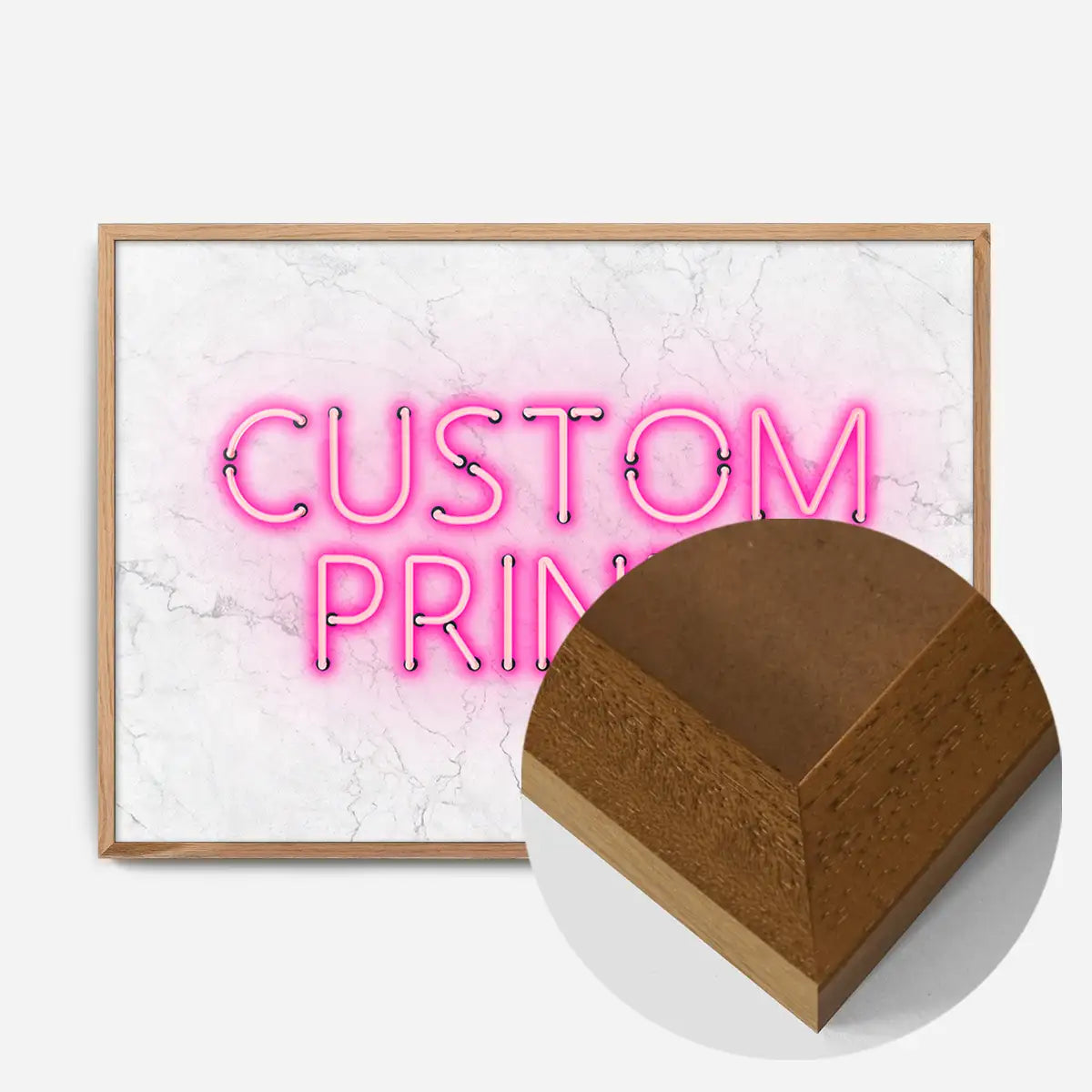 Custom Neon Sign Landscape White Marble