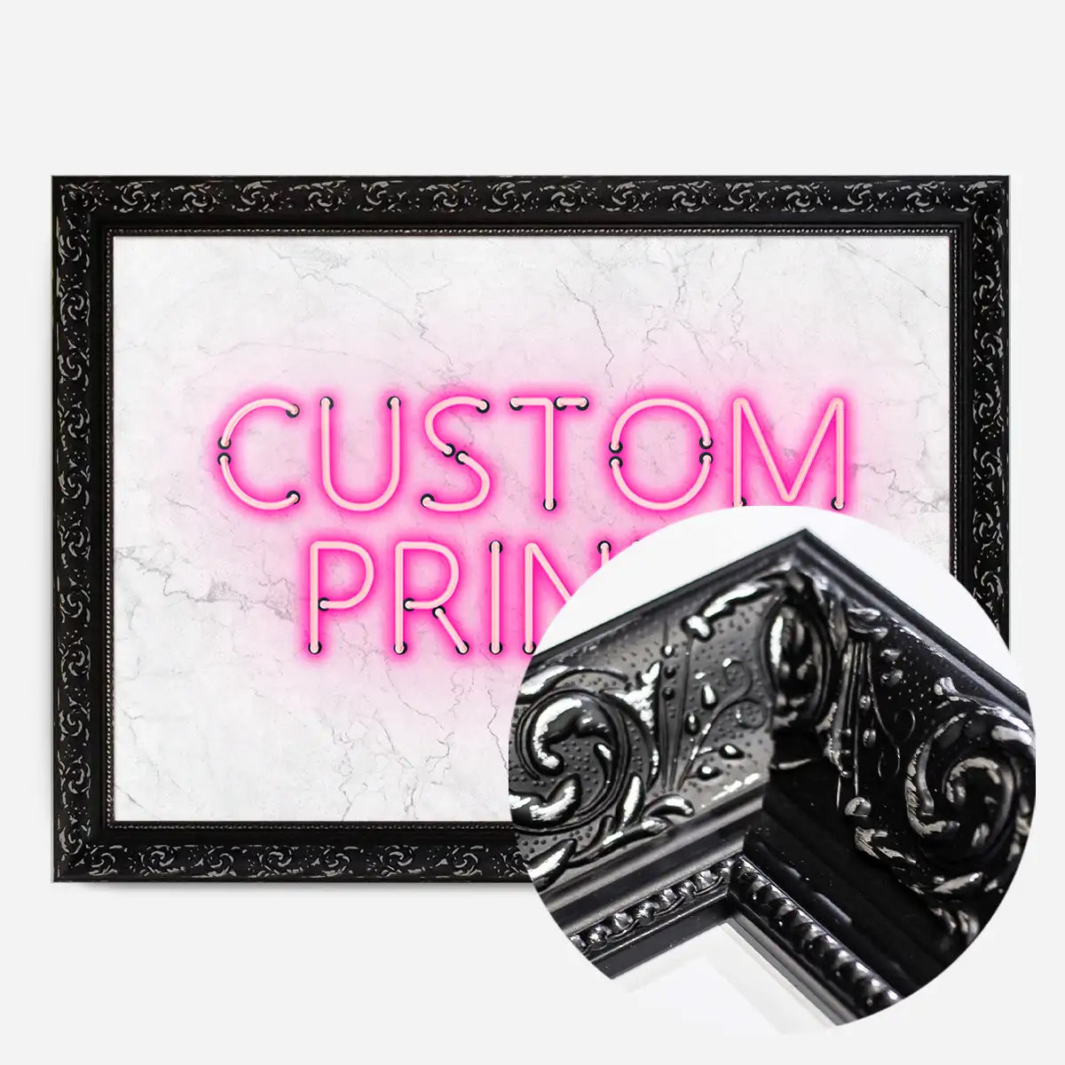 Custom Neon Sign Landscape White Marble