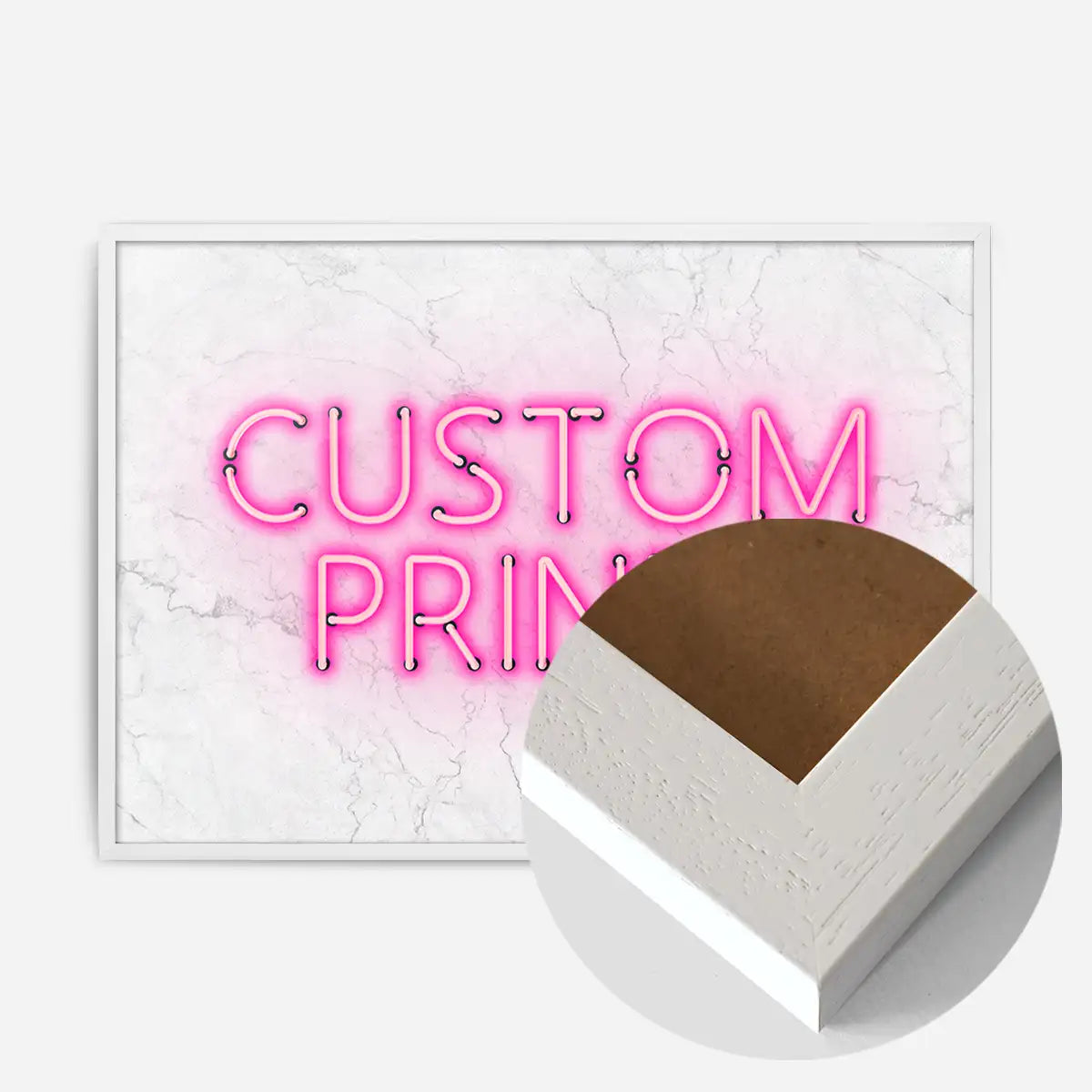 Custom Neon Sign Landscape White Marble