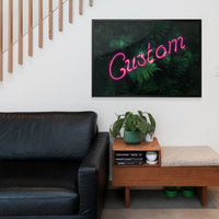 Custom Script Neon Sign Leaves Landscape Print