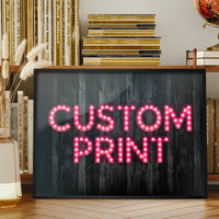Custom Bulb Letters Pink Print
