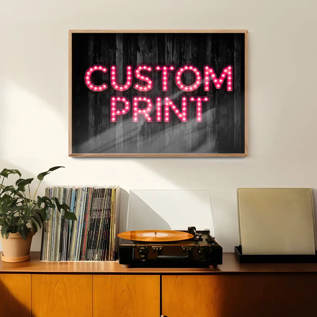 Custom Bulb Letters Pink Print