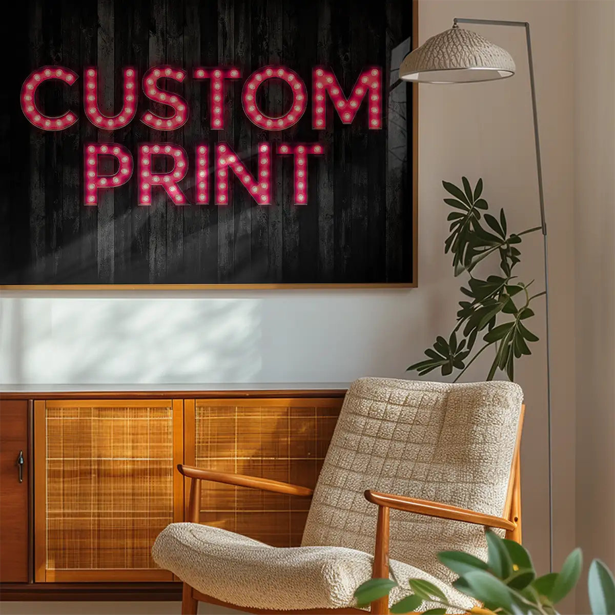 Custom Bulb Letters Pink Print