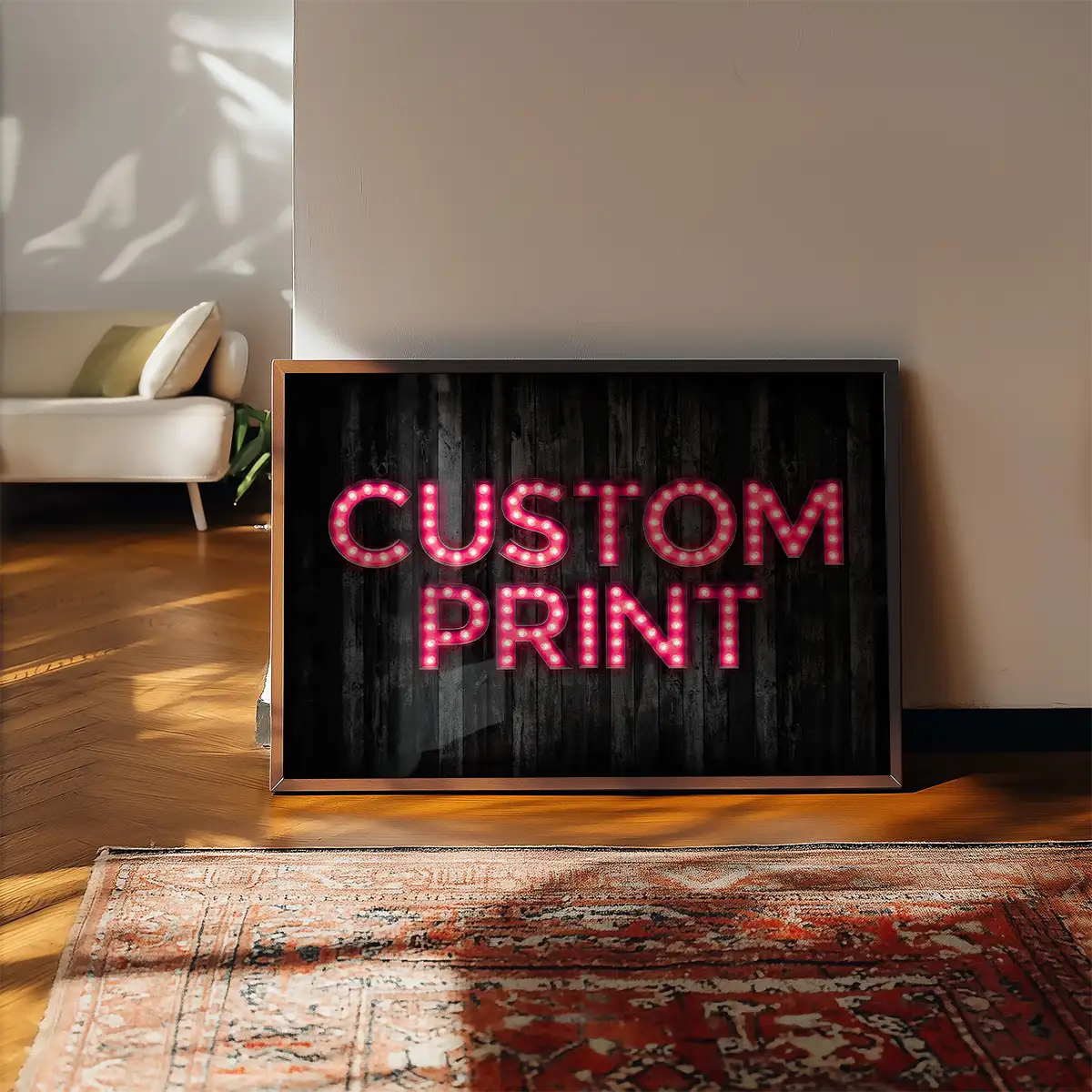Custom Bulb Letters Pink Print