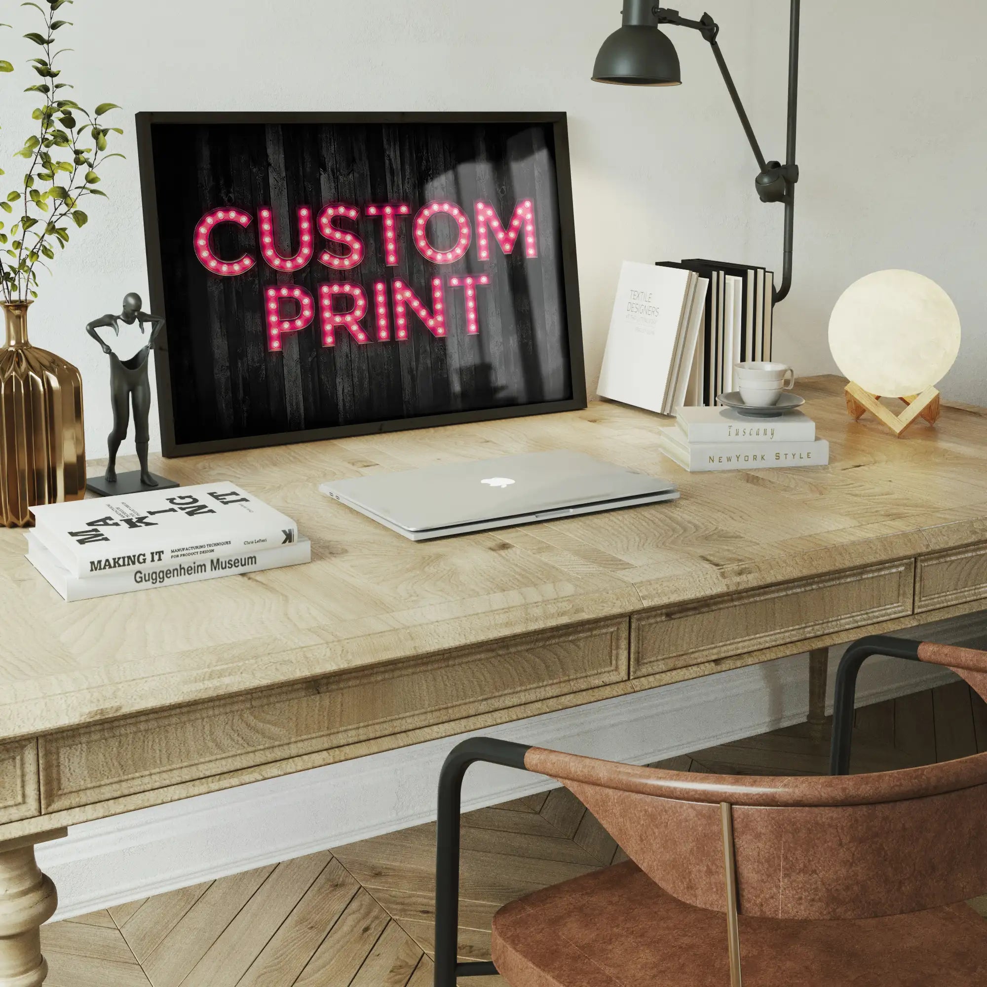 Custom Bulb Letters Pink Print