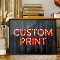 Custom Bulb Letters Red Print
