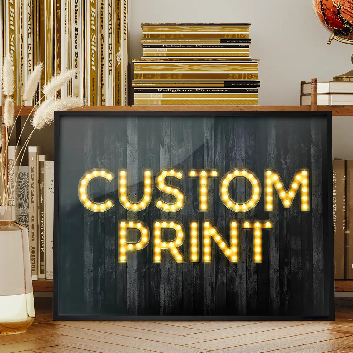 Custom Bulb Letters Yellow / Gold Print