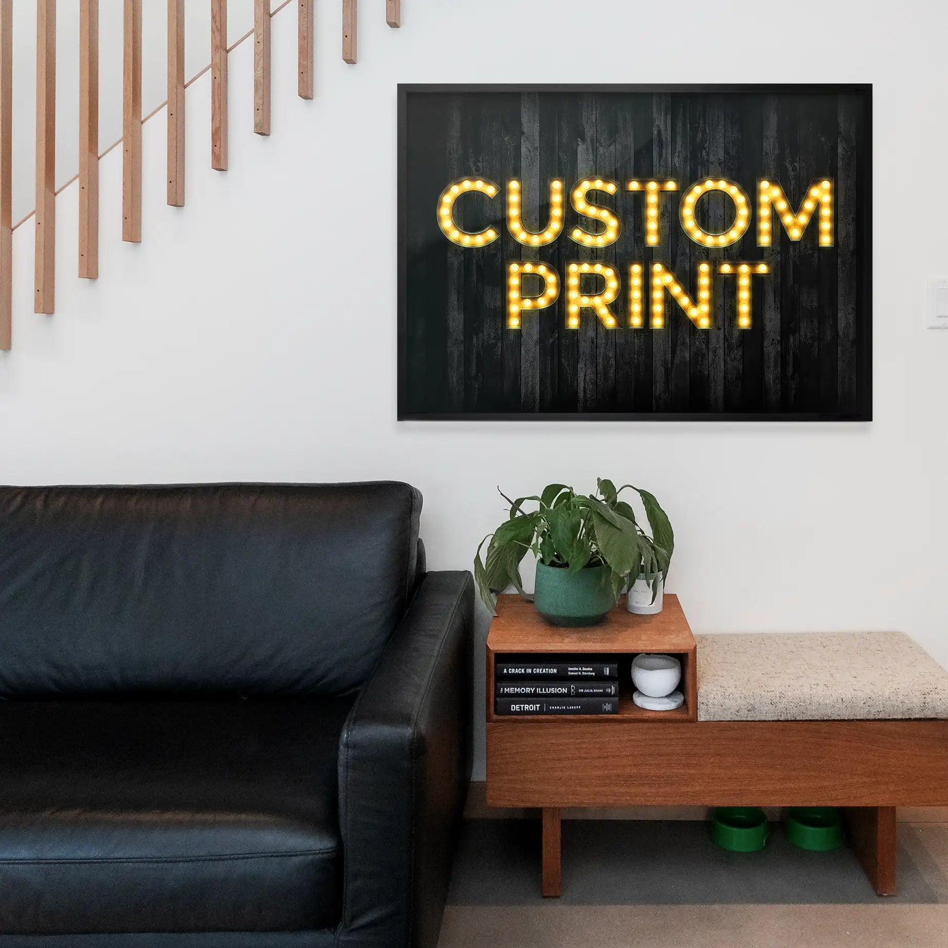 Custom Bulb Letters Yellow / Gold Print