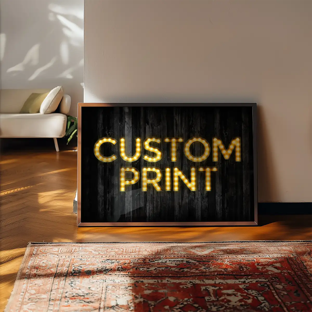 Custom Bulb Letters Yellow / Gold Print