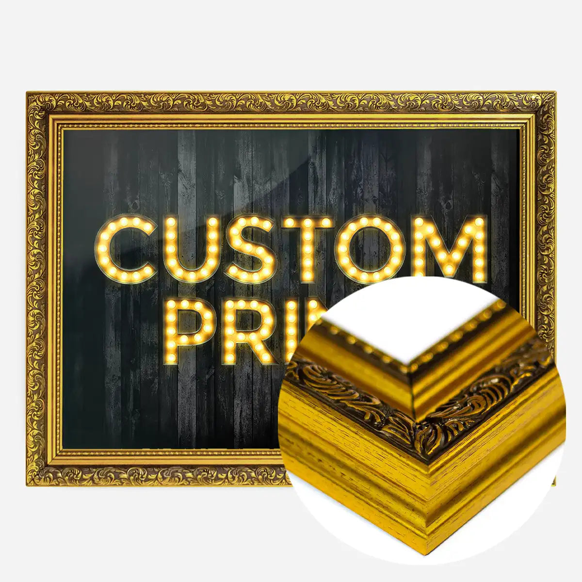 Custom Bulb Letters Yellow / Gold Print